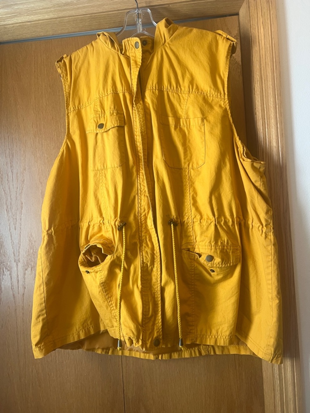 Yellow Hooded Utility Vest 3x